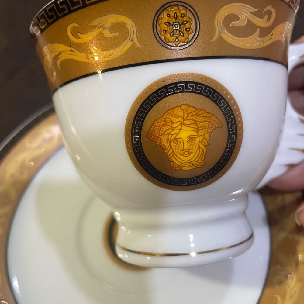 Versace Medusa Gold and White Coffee/Tea Cup & Saucer Set
5 sets available!